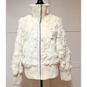 Wilsons Leather Cream Bomber Jacket